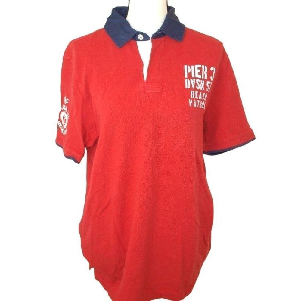 Nautica‎ 1999 Beach Polo Shirt Red Size Large